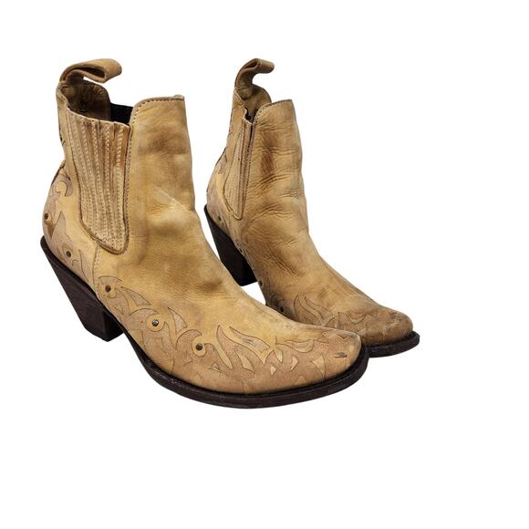 Old Gringo Juno Suede Leather Tan Embroidered Cowgirl Boots Western Size 6.5 B - Picture 2 of 11